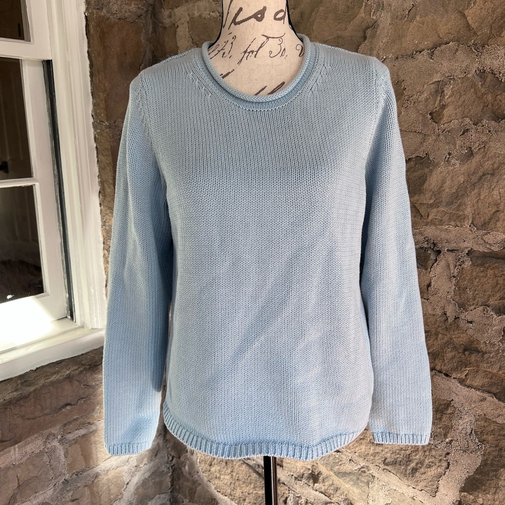 NWT size M GAP Light Blue rolled neck Crewneck Sweater - Picture 5 of 10